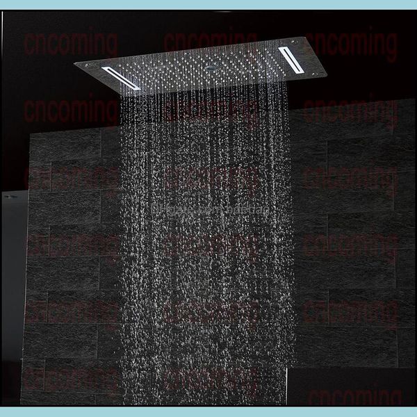 Accessori per soffione doccia a soffitto a LED per bagno di lusso Sus304 700X380Mm Funzioni Rain Waterfall Mist Bubble Df5422 Drop Delivery 2021 Heads Fa