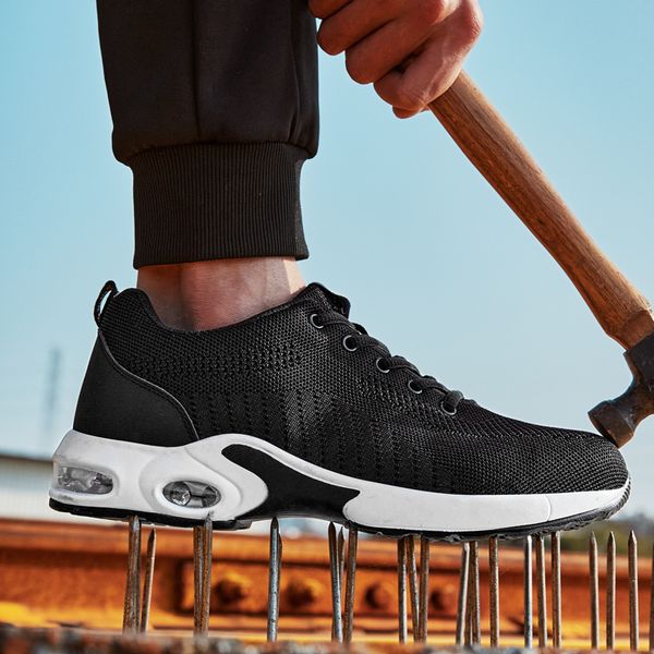 

new men women work shoes breathable anti-smashing safety steel toe shoes construction light anti-puncture sport shoes men 36-46