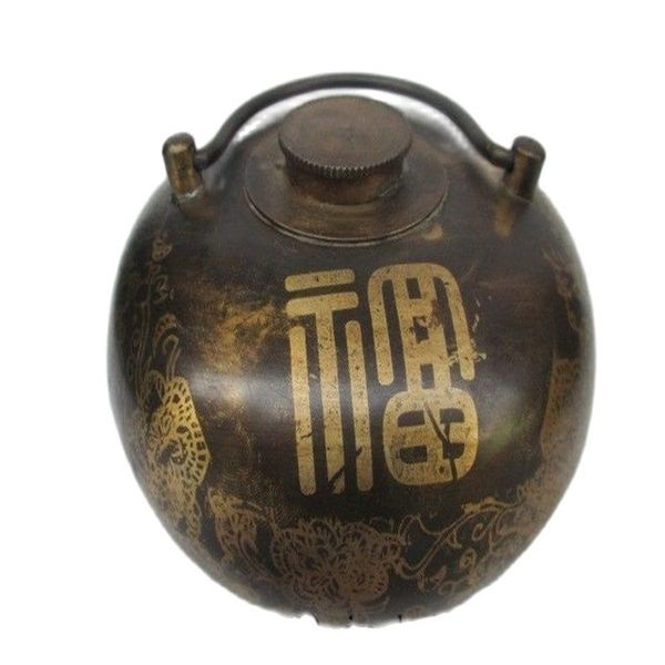 

chinese ancient old copper pot of warm hands warm hand kettle, Black