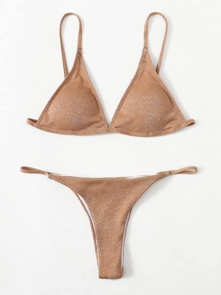 

sparkly glitter triangle bikini swimsuit w1ut#, White;black