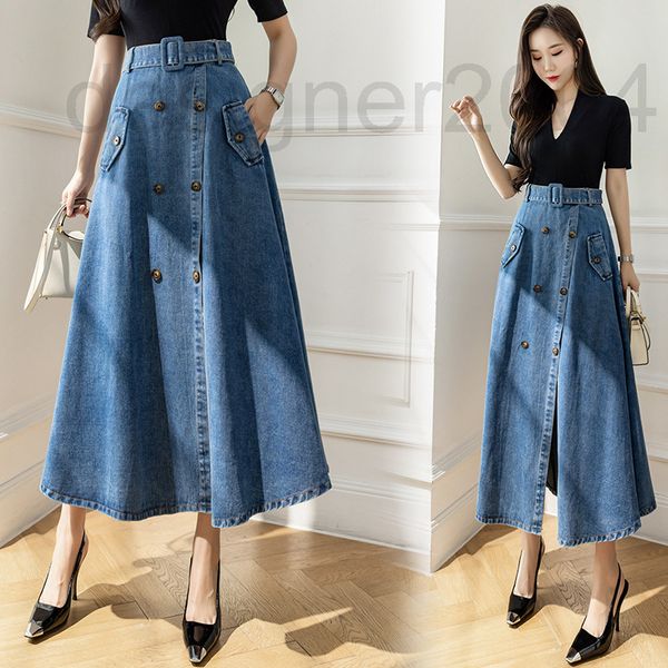 

skirts designer 2022 new style college elastic high waist slim denim skirt delivery belt 156m, Black