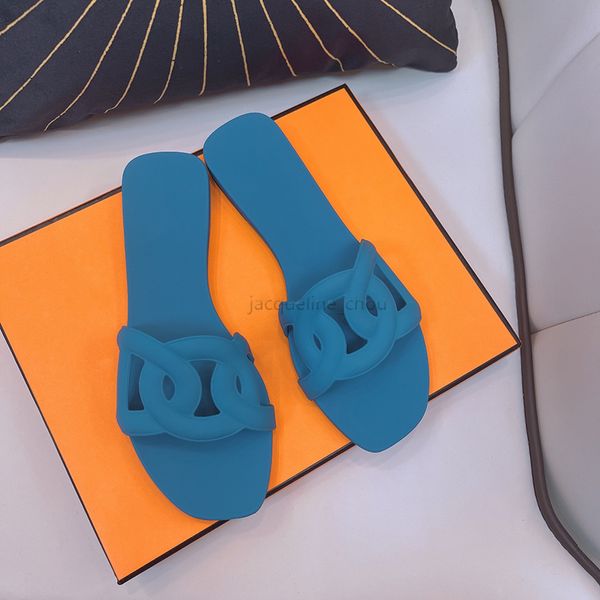 

summer sandals slides slipper designer luxury sliders beach summer flats h slippers shoes double pvc sole with box size 35-41, Black