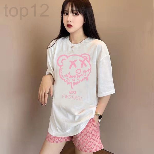 

women's two piece pants designer thai summer suit women's short sleeved t-shirt loose foreign style casual shorts hong kong style, White