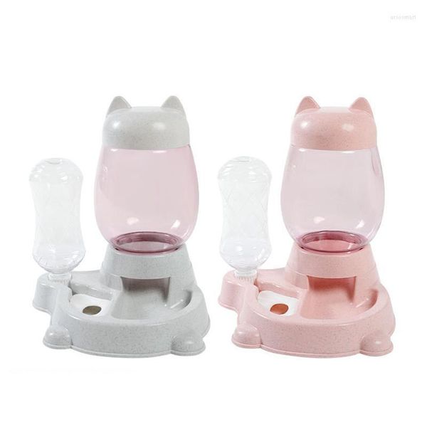 2.2L Pet Dog Cat Cat Automatic Peorder Bowl для собак питьевая вода 528 мл бутылочных котенок миски с медленным кормлением кормушки кормушки