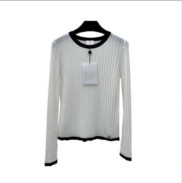 

203 2022 runway spring autumn brand same style sweater long sleeve white fashion pullover clothes womens weini, White;black