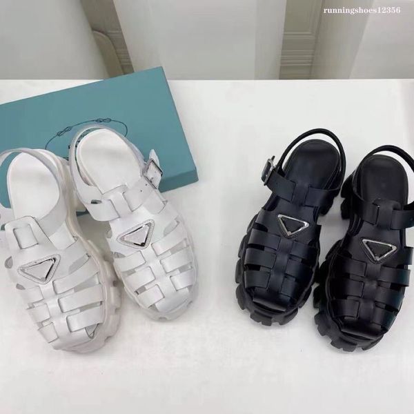 

2022 women designer sandals foam rubber sandal fashion platform slides triangle metal slippers retro beach loafers round toe sandal, Black