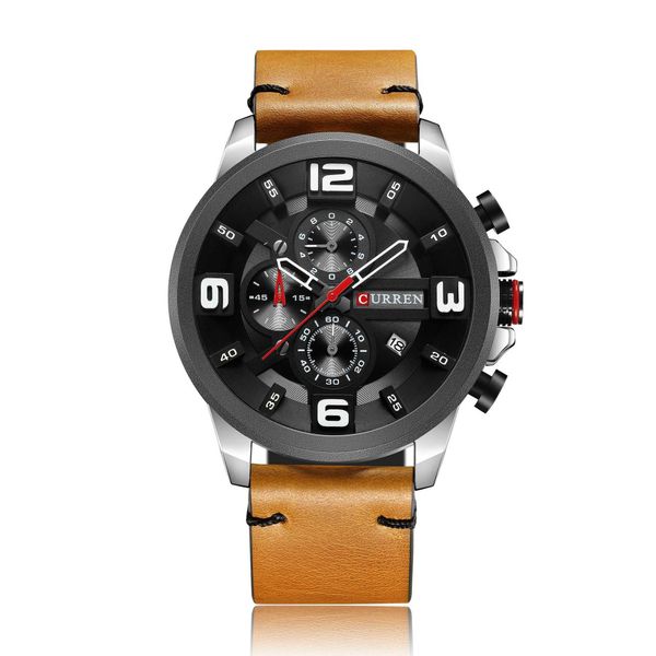 

belt girls waterproof watch quality men's sports watchl1, Slivery;brown