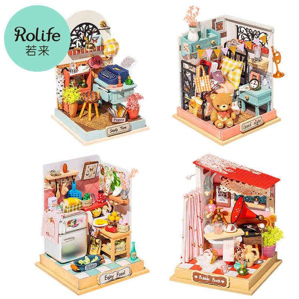 

robotime rolife diy wooden doll house taste life dollhouse sweet dream miniature house kits bubble bath toys for children aa220325