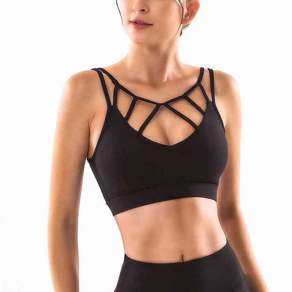 

push up black pink grey sports bra for women crop for fitness wear vest gym sports underwear female short brasserie l220726, Red;black