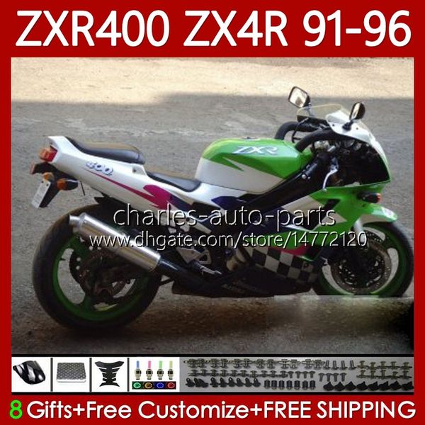 Kit carene per KAWASAKI NINJA ZX4R 400CC ZXR-400 1991 1992 1993 94 95 96 Carrozzeria 138No.68 ZXR 400 CC Verde bianco X-4R ZX 4R Carenatura ZXR400 91 92 93 1994 1995 1996 Corpo