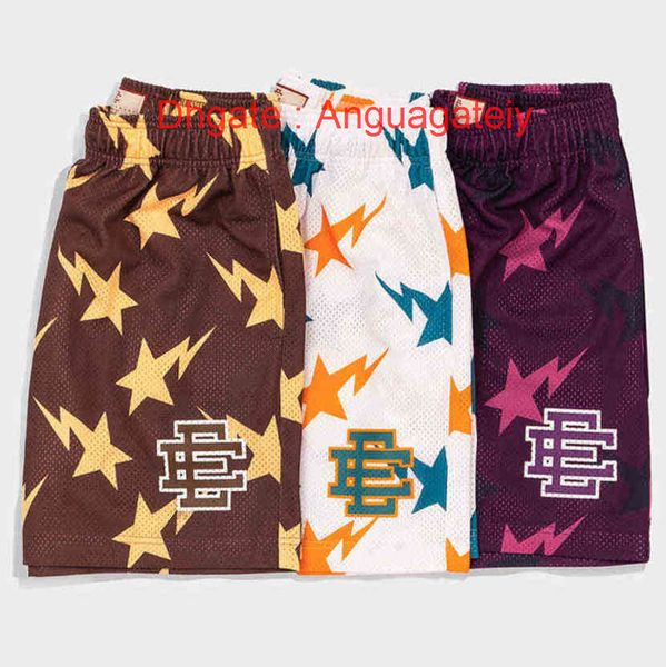 

summer men's fashion luxury shorts eric emanuel short ee basic new york city skyline designers casual fitness gym workout mesh breathab, White;black