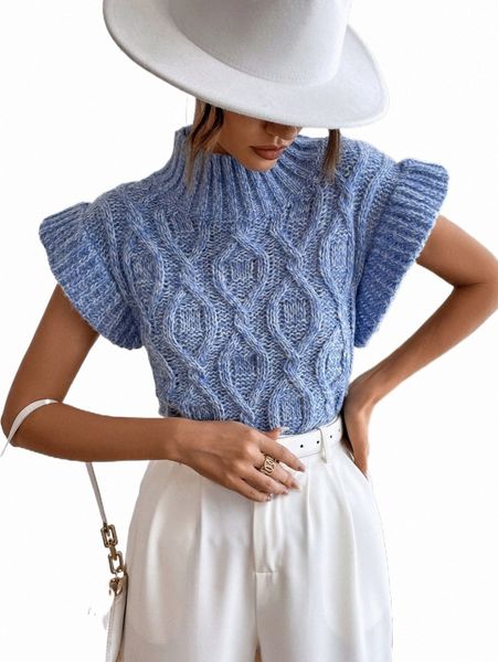 

stand neck cable knit a3gu#, White;black