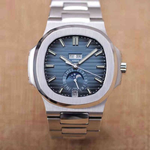 

luxury men watch pp mechanical wristwatch fashion designer fum6 baida nautilus calendar month phase multifunctional men's fully classic, Slivery;brown