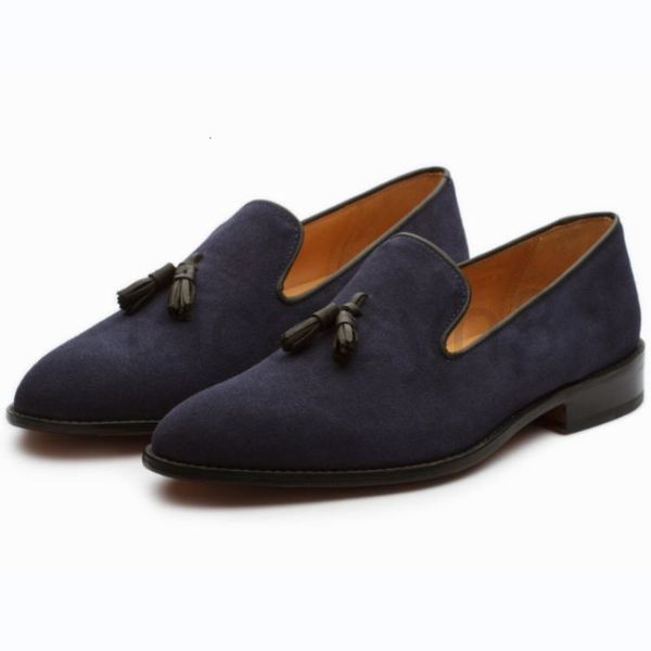 

dress shoes designer leofour men's shoes imitation suede and ankle foot classic leisure business party simple tassel cover fashionable, Black