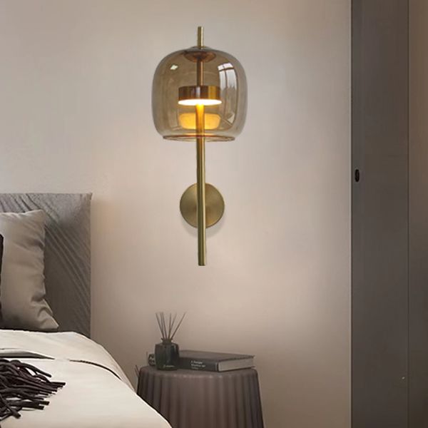 

modern led creative glass wall lamp study bedroom living room bedside bathroom decoration warm luxury bedside