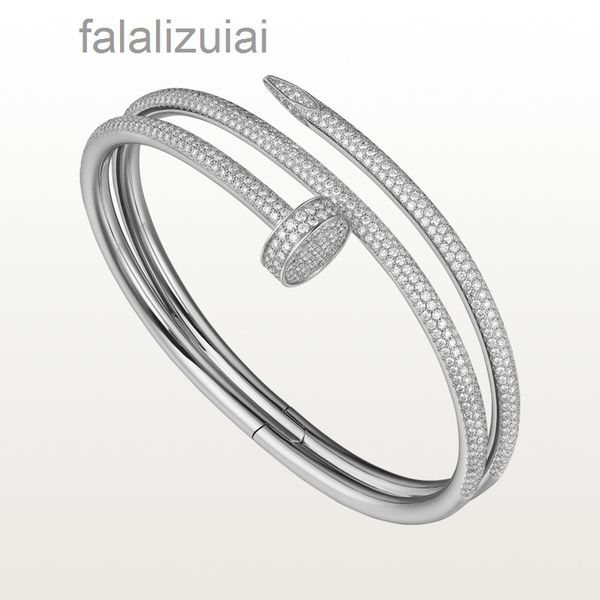 

designer carti er nail bracelet 2.0 designer bracelets luxury jewelry for women bangle diamonds titanium steel alloy gold-plated process nev, Silver