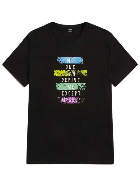 

men slogan graphic tee f2q1#, White;black