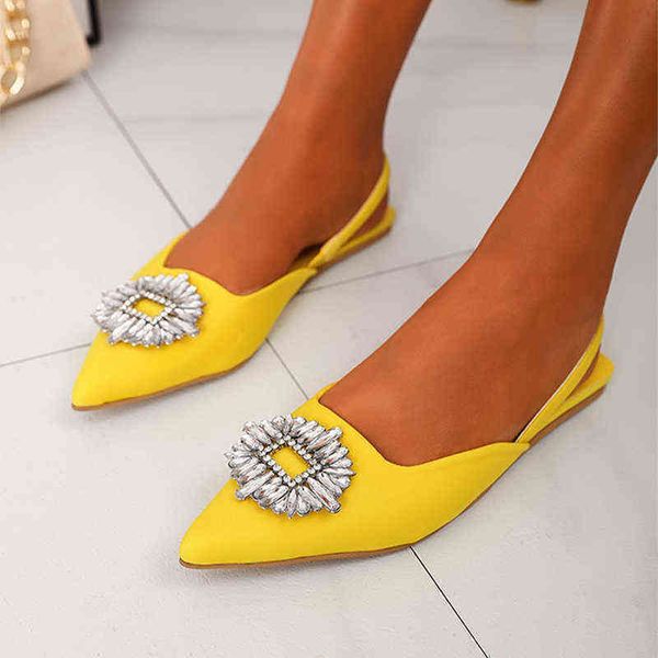 

sandals women's summer sandals rhiestone fashion ladies bling pointed toe shoes solid casual slip on low heel shoes 220325, Black