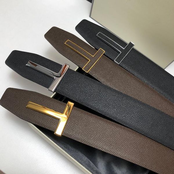 

tom belt new men clothing accessories belts big t buckle fashion women luxurys designers 3a+ genuine leather waistband with box dust bag, Black;brown