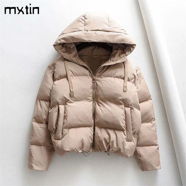 

womens winter hooded coats womans cotton casual jackets warm parkas female overcoat coat warm oversized womens casual 201126, Black