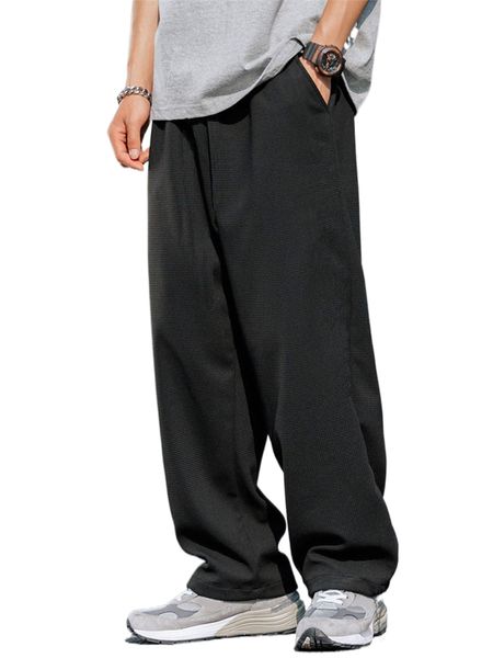 

men slant pocket straight leg pants j9vu#, Black