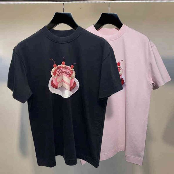 

women's t-shirt king aw spring and summer ins net red cake t-shirt loose thin men women lovers fashion, White