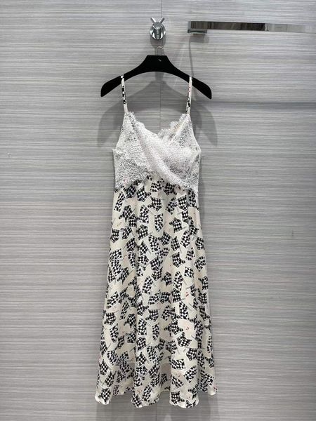 

milan runway dress 2022 summer autumn spaghetti strap print designer dress brand same style dress 0616-24, Black