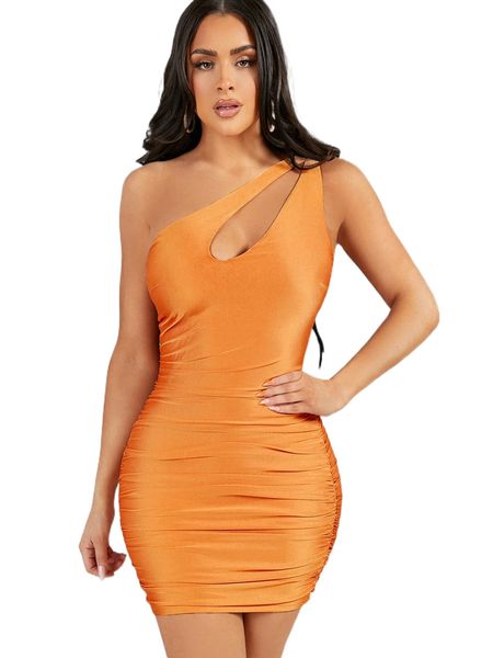 

bae cutout one shoulder zipper mini dress c205#, Black;gray