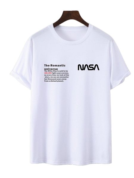 

men slogan graphic round neck tee 75vm#, White;black