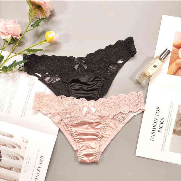 

underwear women lace thong pants female hollow out panties low waist fashion underpants new ladies bow underwear shorts w220324, Red;black