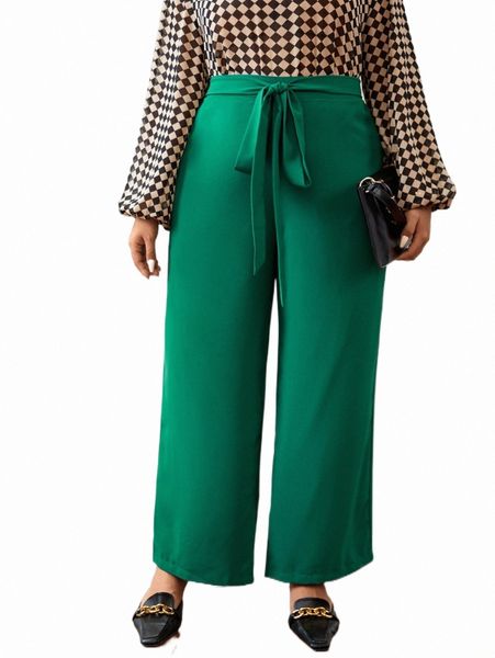 

plus high waist belted wide leg pants x0yq#, Black