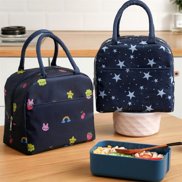 Kadınlar için Taşınabilir Çantalar Buz Soğutucu Piknik Çantaları Yalıtımlı Termal Öğle Yemeği Kutusu Çantası Çocuklar Okul Gıda Depolama Çantası 220701