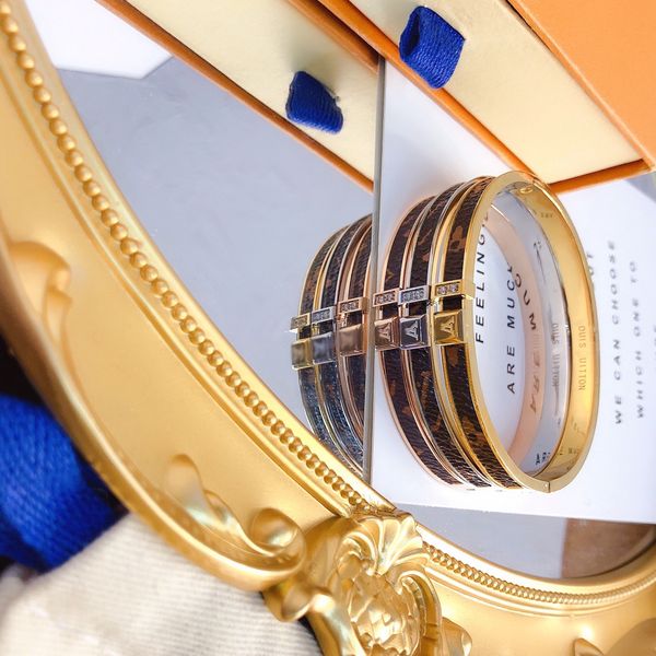 

bracelets women bangle designer letter jewelry crystal 18k gold plated 925 silver plated rose gold plated faux leather stainless steel brace, Black