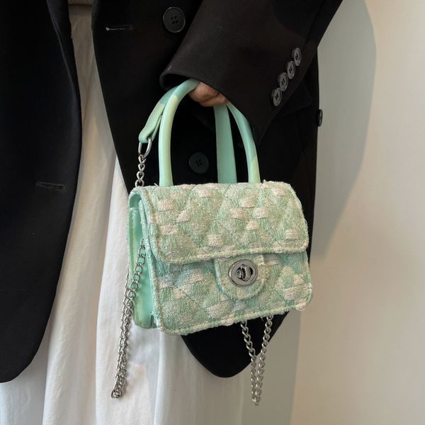 

designer bags square shoulder crossbody bag with fashion canvas and denim simple handbag 15cm