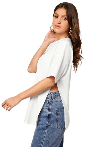 

s.plit side d.rop s.houlder tee x4rb#, White