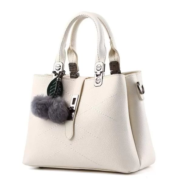 

hbp embroidery messenger bags women leather handbags sac a main ladies hair ball hand bag tote beige, Red;black