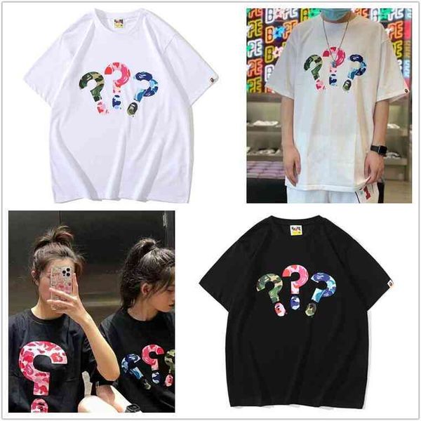 

men's t-shirts summer fashion three color question mark men's and women's short sleeve t-shirt b56c, White;black