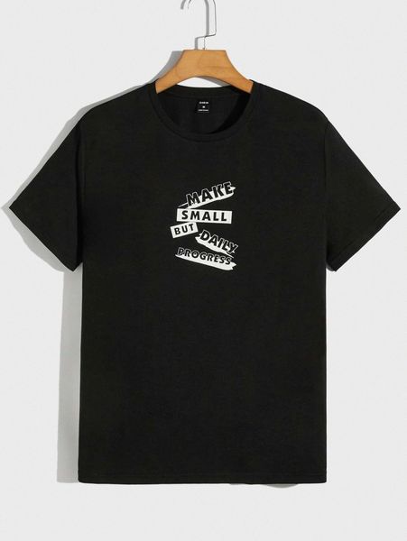 

men slogan graphic tee o3en#, White;black