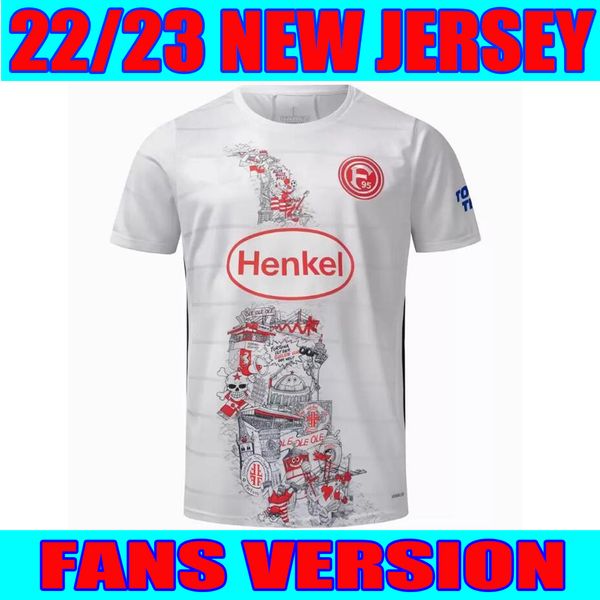 

22 23 fortuna dusseldorf home away soccer jerseys 2022 2023 white football shirt, Black;yellow