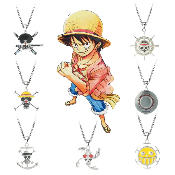 Anhänger Halsketten Anime One Piece Chopper Luffy Schädel Thousand Sunny Legierung Choker Cosplay Schmuck Metall Für Unisex GeschenkeAnhänger