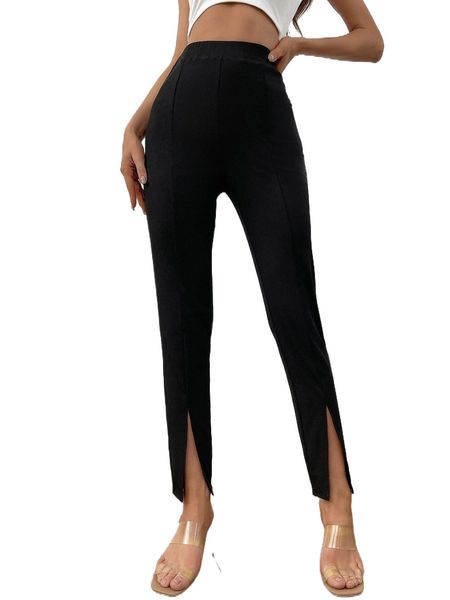 

high waist split hem leggings i2hp#, White;black