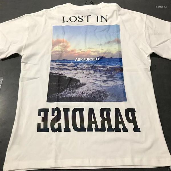 Herren T-Shirts Inside Out Vintage Askyurself T-Shirt Männer Frauen Lost In Paradise Buntes reflektierendes T-Shirt TeeMen's Bles22