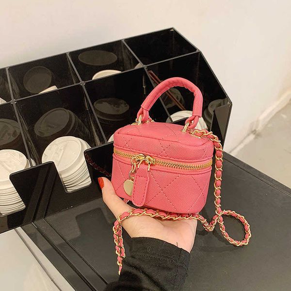 

happy_buy_bag 2022bag women'smini pochette new fashion single shoulder messenger bag embroidered wire lingge mini portable solid colors