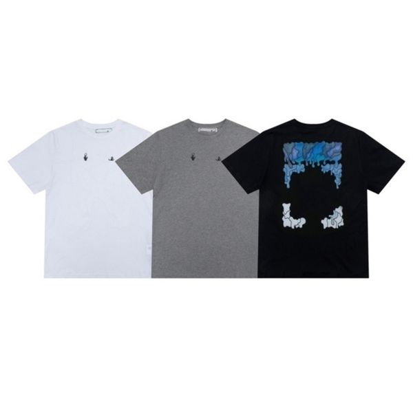 

designer mens fashion offs t shirts brand classic back arrow melt gradient t-shirt luxury 3d letter print casual loose clothing women couple, White;black