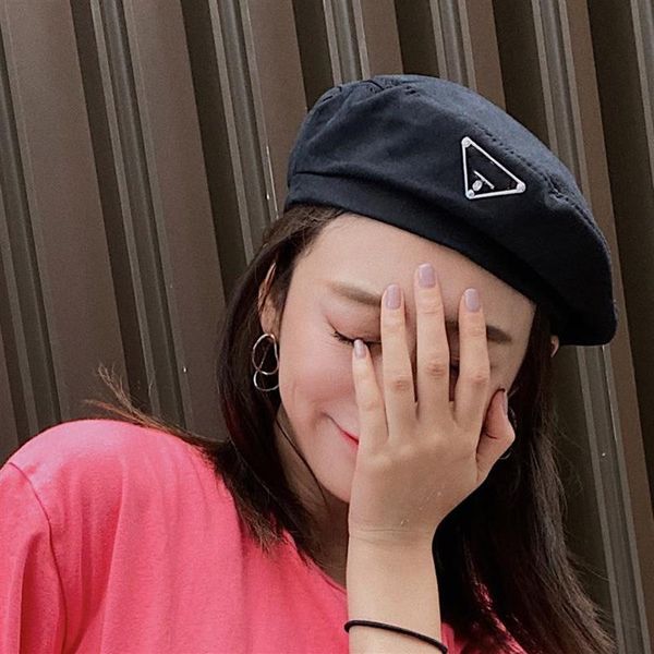 

triangle hat men and women summer trend fashion retro wild couple models ins net red korean version beret331m, Blue;gray