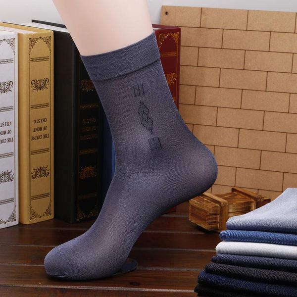 Herrensocken 10 Paare/los Hohe Qualität Männer Sheer Seide Navy Schwarz Transparent Sexy Kleid Anzug Formale Nylon Kurze Röhre