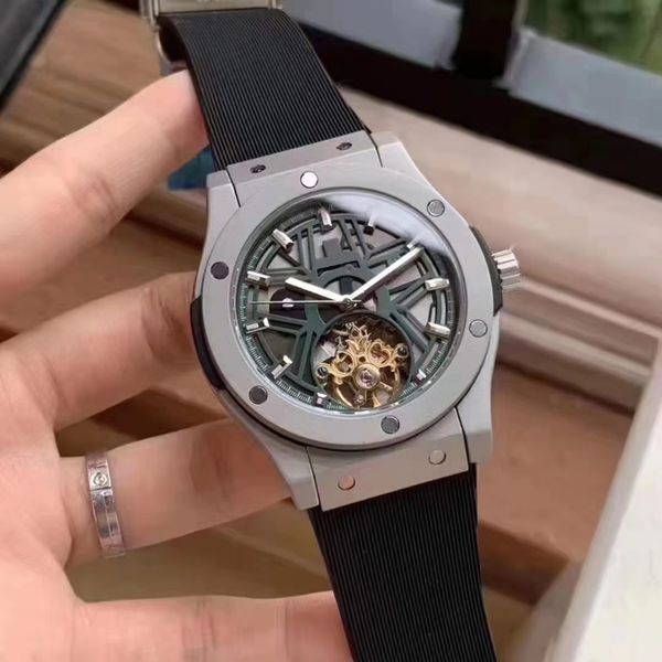 

automatic mechanical movement sapphire reinforced glass fashion watch, Slivery;brown