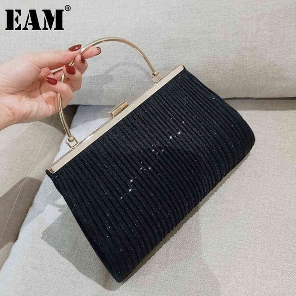 

evening bags [eam] women's spring party evening clutch bag lady pleated wedding shiny handbags chains crossbody bag fashion 18b0257 220
