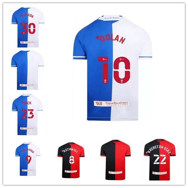 

21 22 blackburn rovers soccer jerseys 2021 armstrong rothwell gallagher johnson maillots de foot shirt dack downing graham football uniforms, Black;yellow