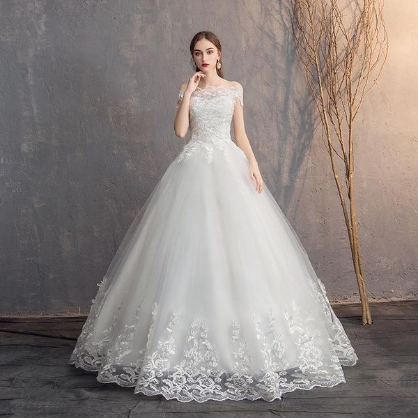 Outros vestidos de noiva 2022 fora do ombro de renda no ombro Bridal Made in China Bordado simples vestido de noivaother